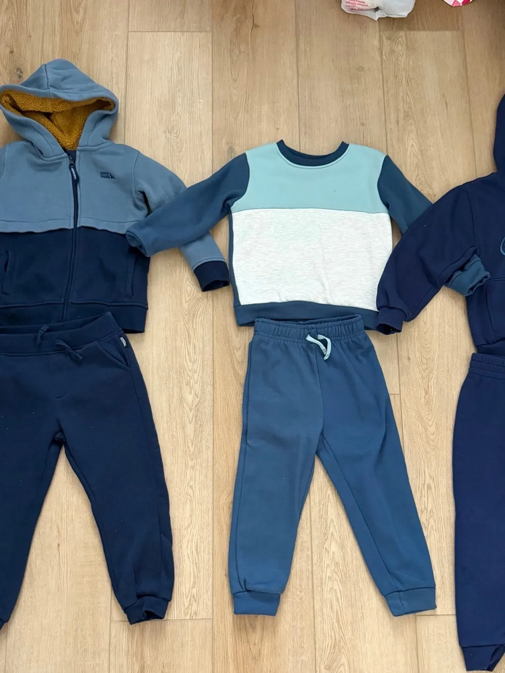 4T Boys 3 Blue Matching Sets Colorblock Kids Sweatshirt and Joggers Set